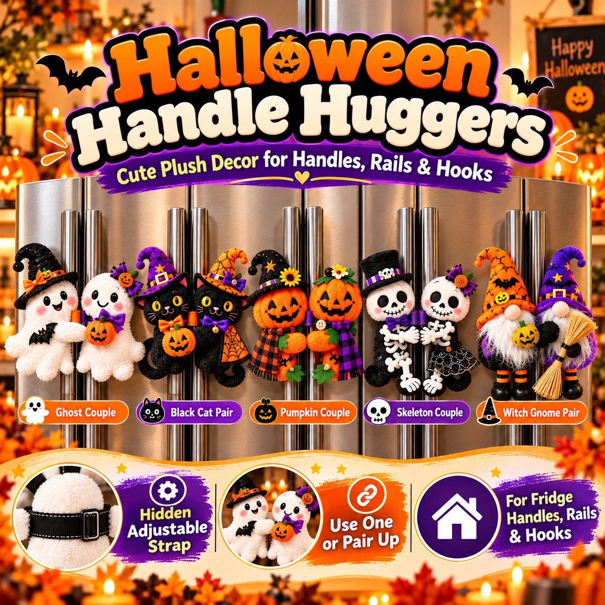 Halloween Handle Huggers – Plush Fridge & Rail Decor