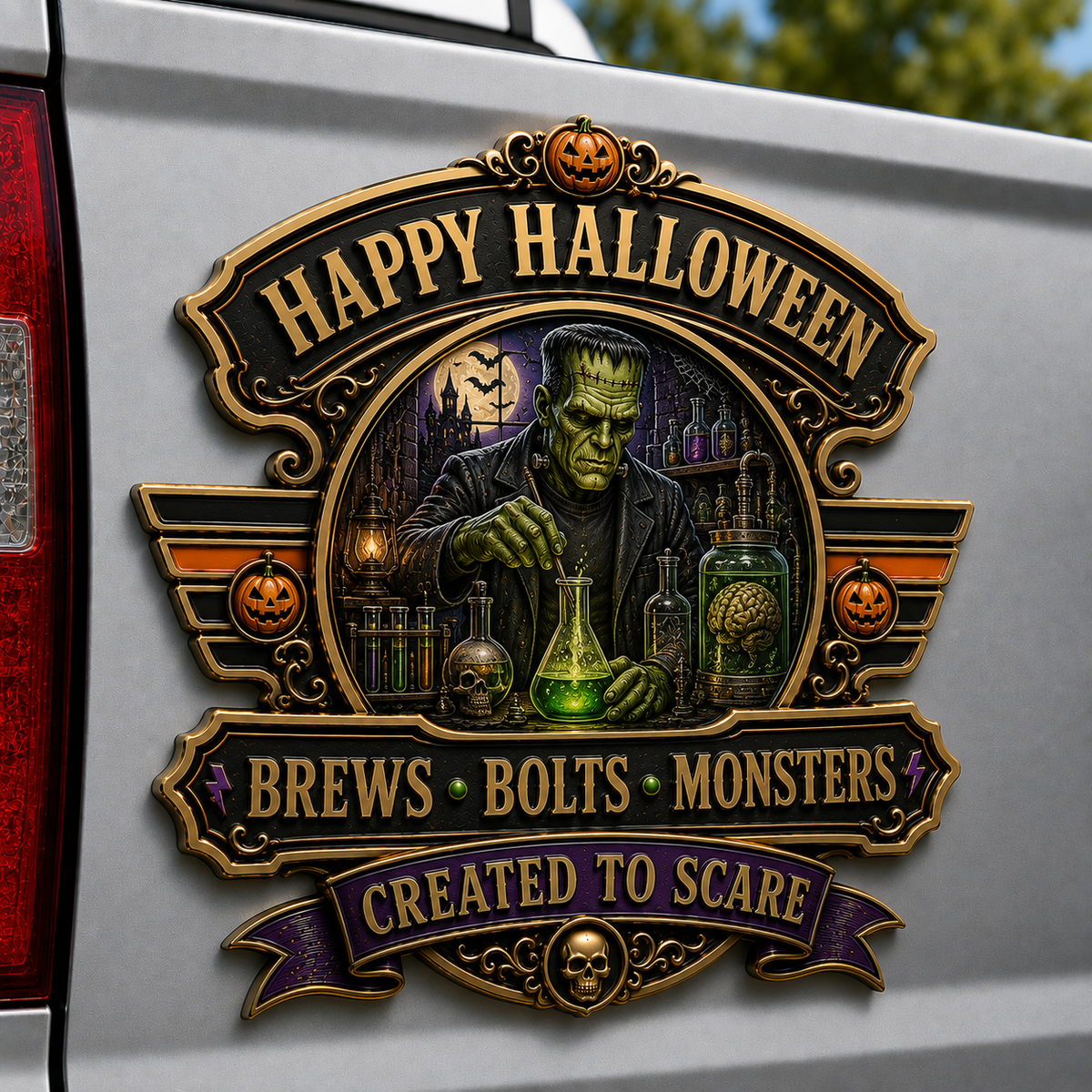 Happy Halloween Metal Car Emblem