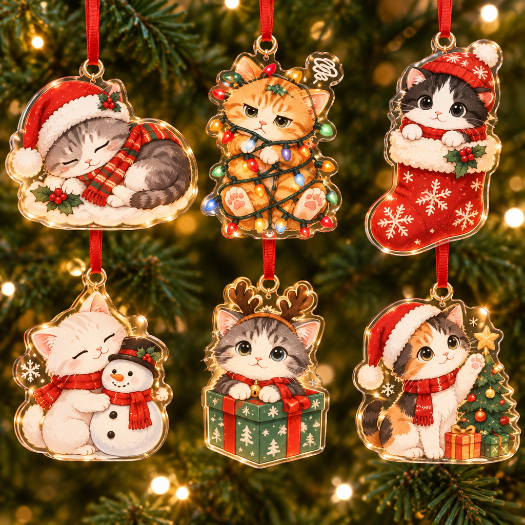 Festive Christmas Cat Ornament