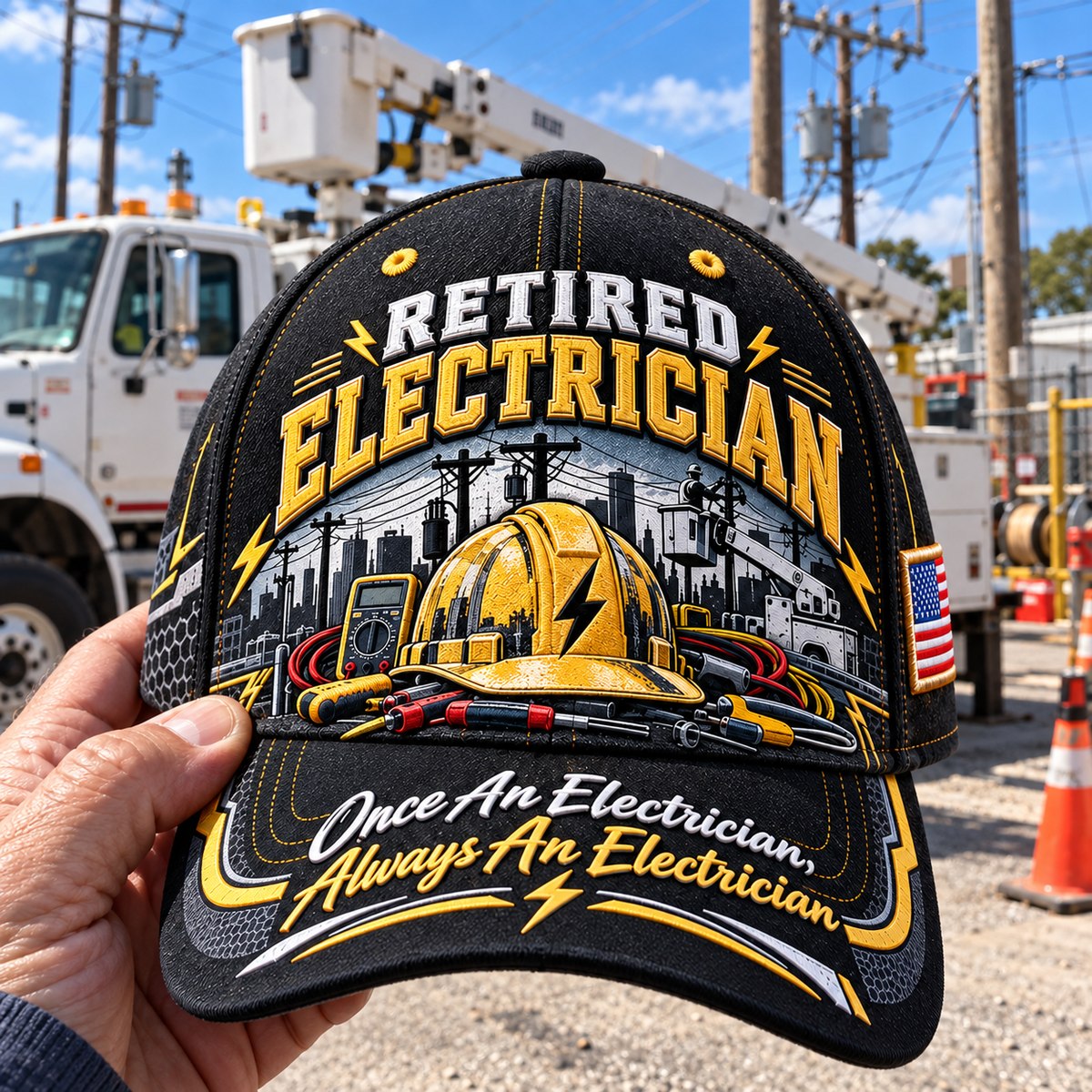 Retired Electrician Baseball Cap
