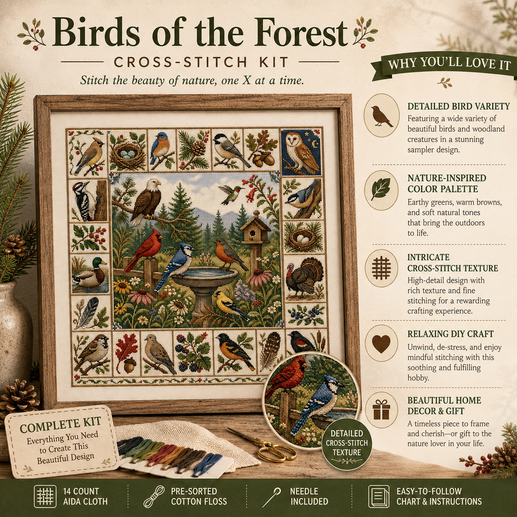 Birds of America Cross Stitch Kit