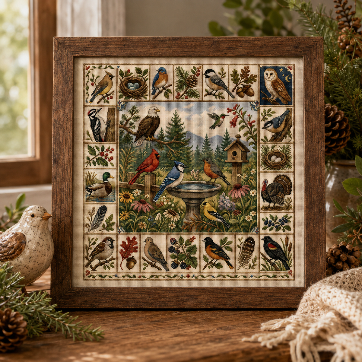 Birds of America Cross Stitch Kit