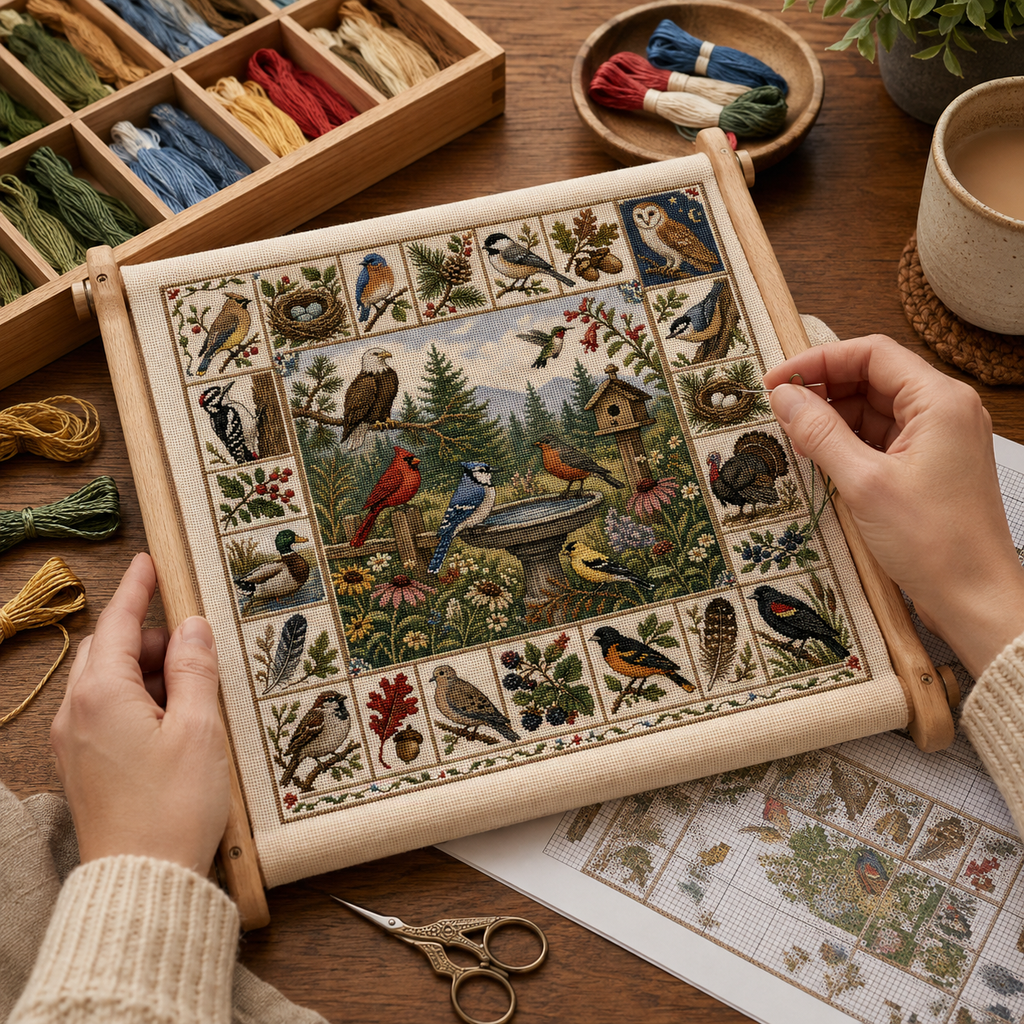 Birds of America Cross Stitch Kit