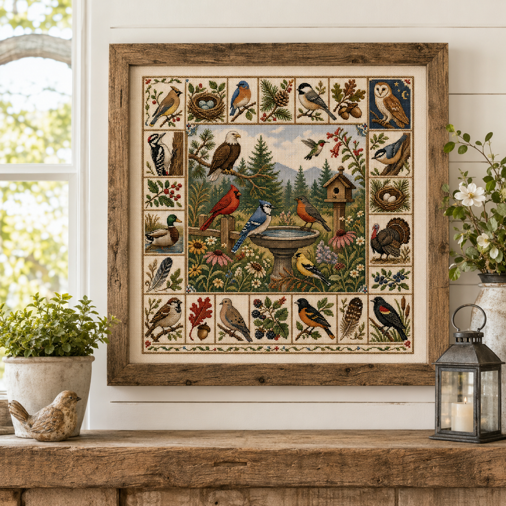 Birds of America Cross Stitch Kit