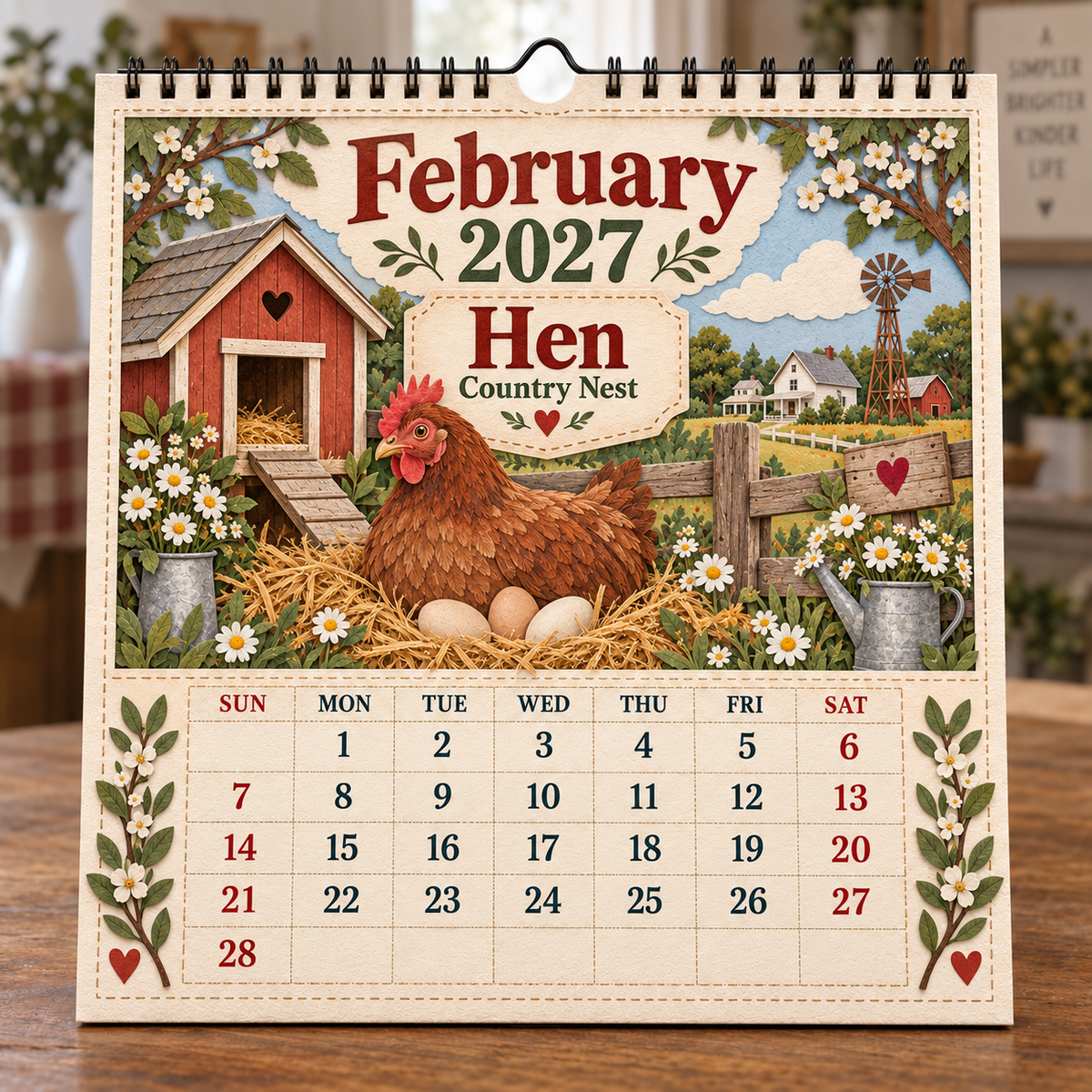 2027 Farm Animals & Country Life Wall Calendar