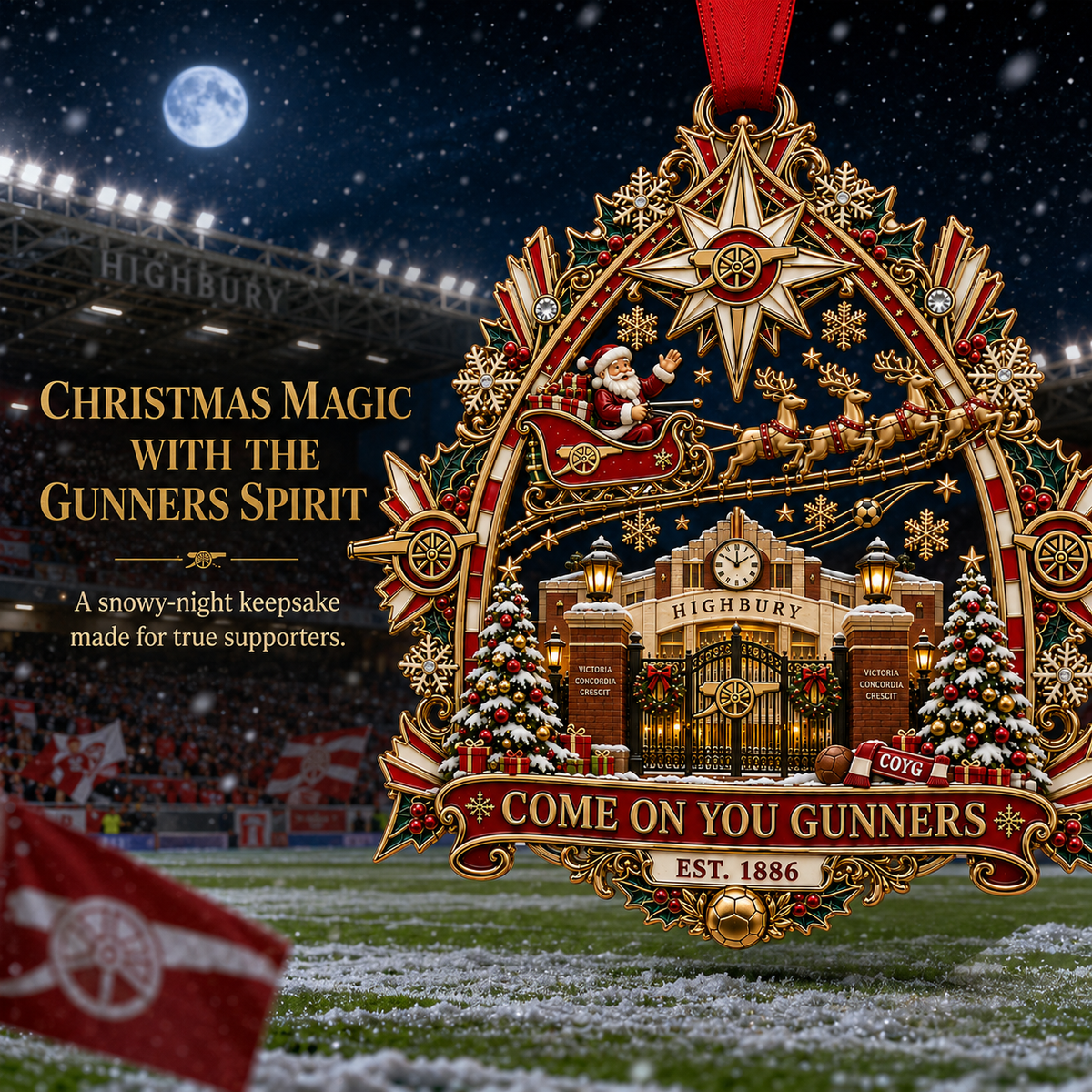 COME ON YOU GUNNERS Christmas Ornament