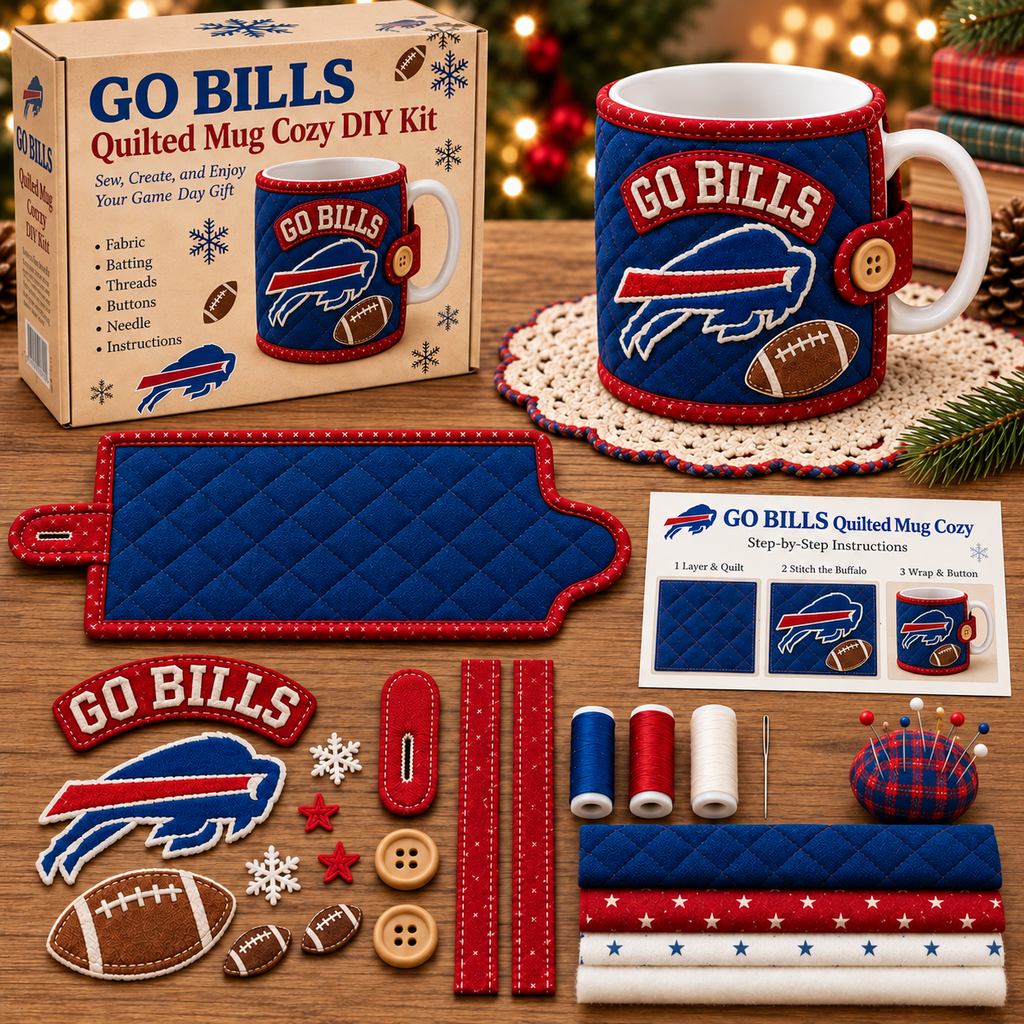 GO BILLS — Quilted Mug Cozy Sewing Kit