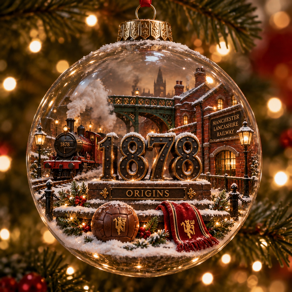 United in Red — Light-Up Football Heritage Ornament