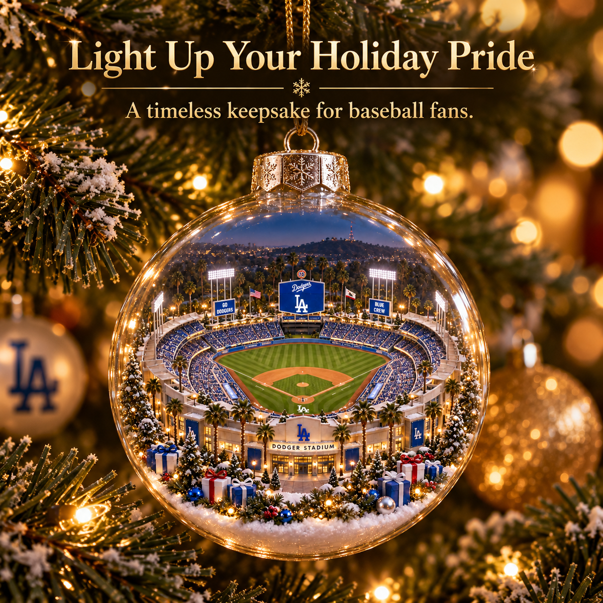Think Blue — Light-Up Baseball Ornament