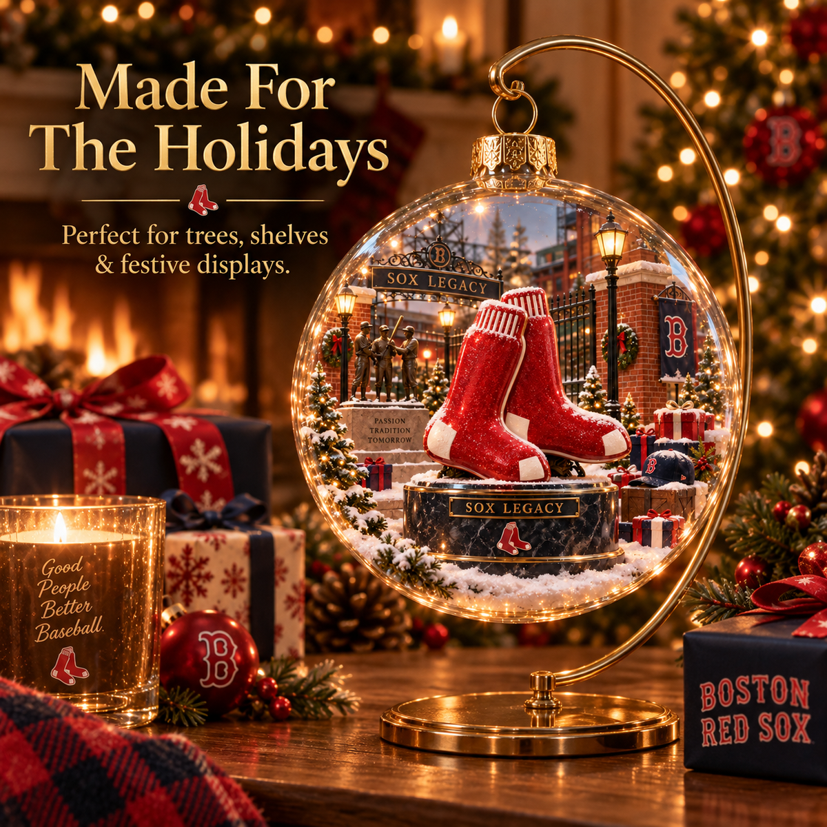 Go Sox — Light-Up Baseball Ornament