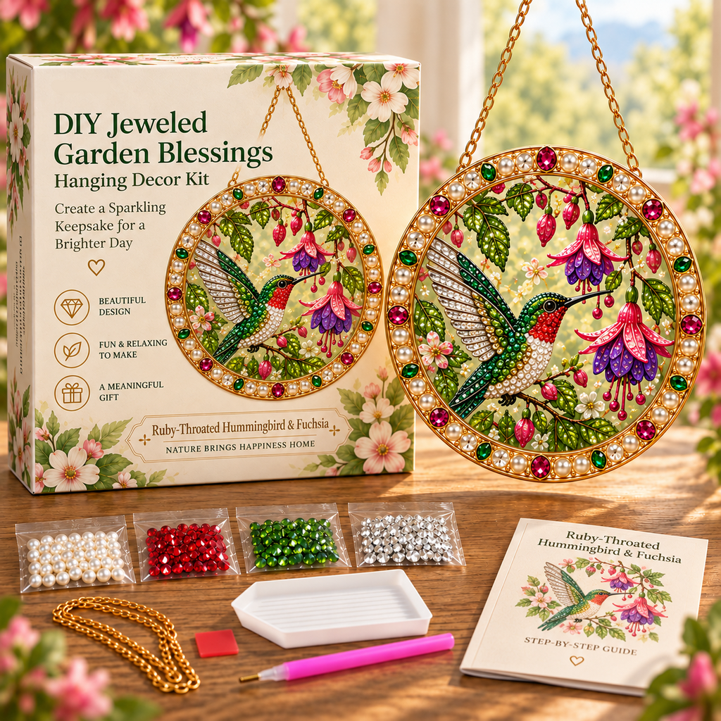 DIY Jeweled Garden Blessings Hanging Decor Kit