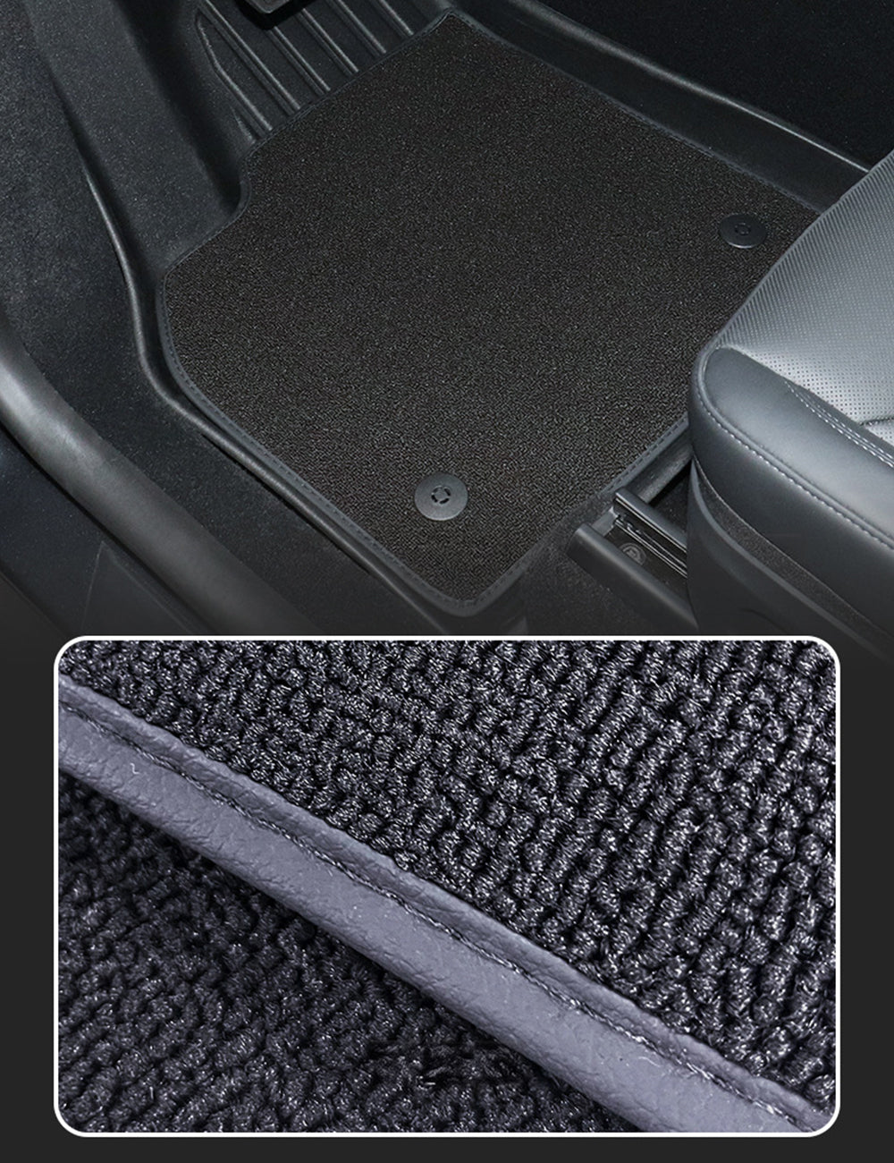 Sikunuo TPE+Carpet Double Layer Floor Mats for Model Y Juniper