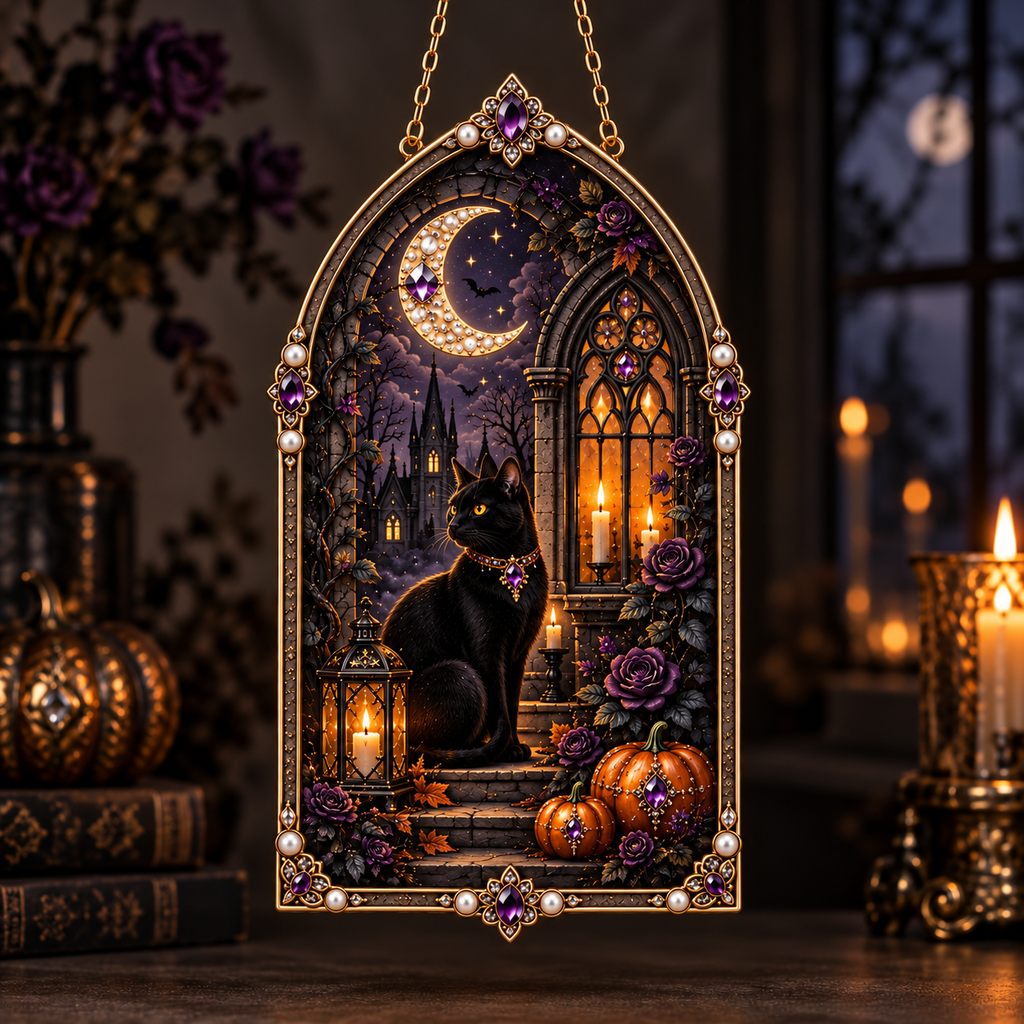 DIY Jeweled Gothic Halloween Hanging Decor Kit