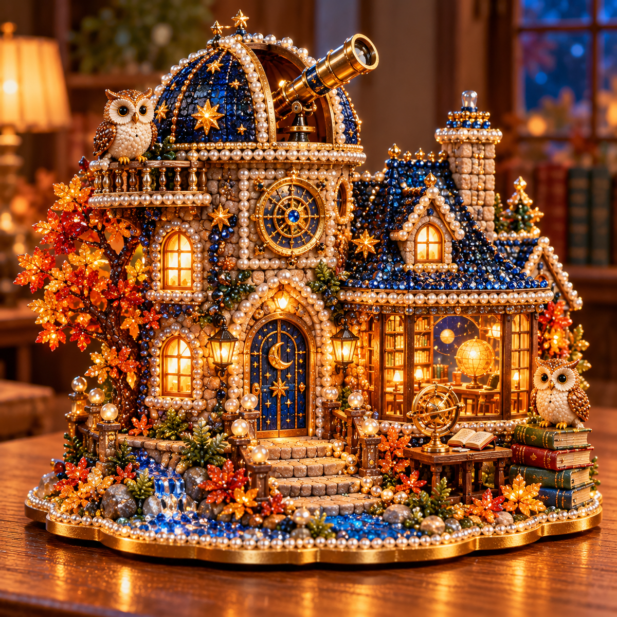 Owl's Enchanted Village – DIY 3D Diamond Art Decoration Kit