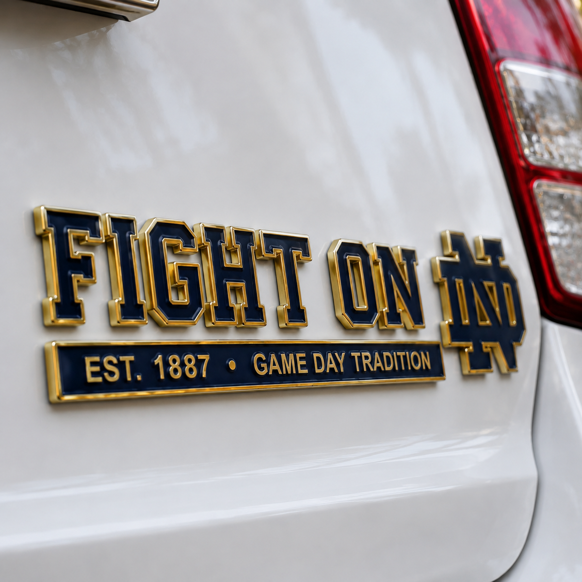 FIGHT ON 3D Metal Car Emblem Badge