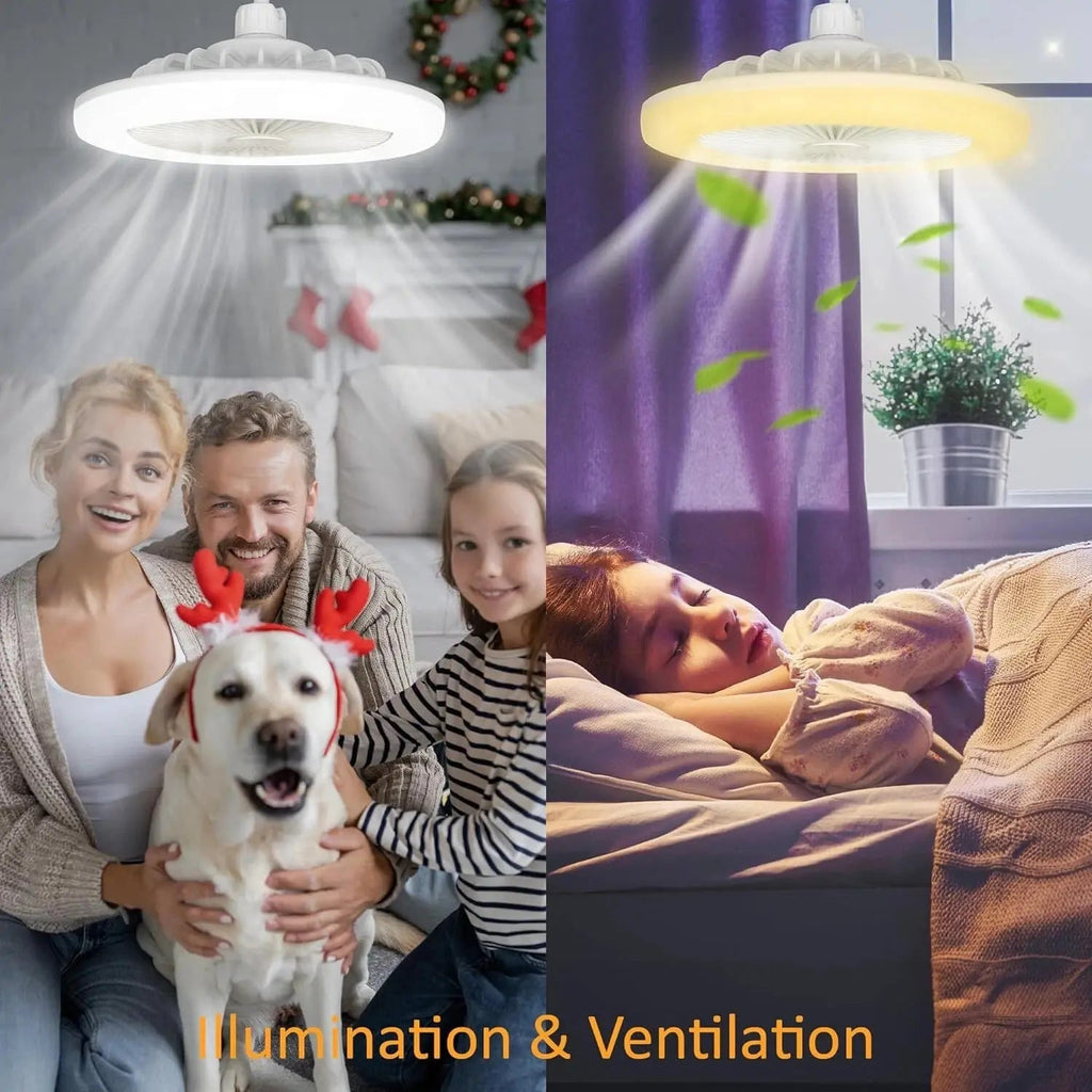 Sikunuo | 2-in-1 Ceiling Lamp with Fan – Controllable via Remote Control