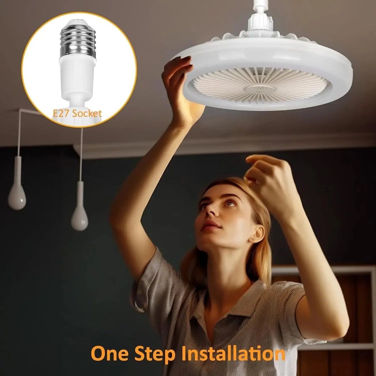 Sikunuo | 2-in-1 Ceiling Lamp with Fan – Controllable via Remote Control