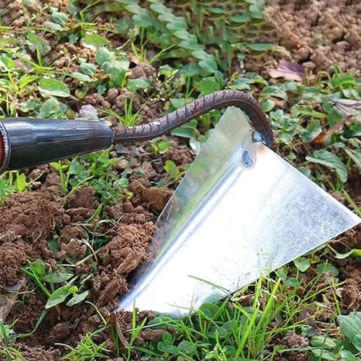 Sikunuo | 2-in-1 Stainless Steel Triangle Weed Remover & Soil Loosener