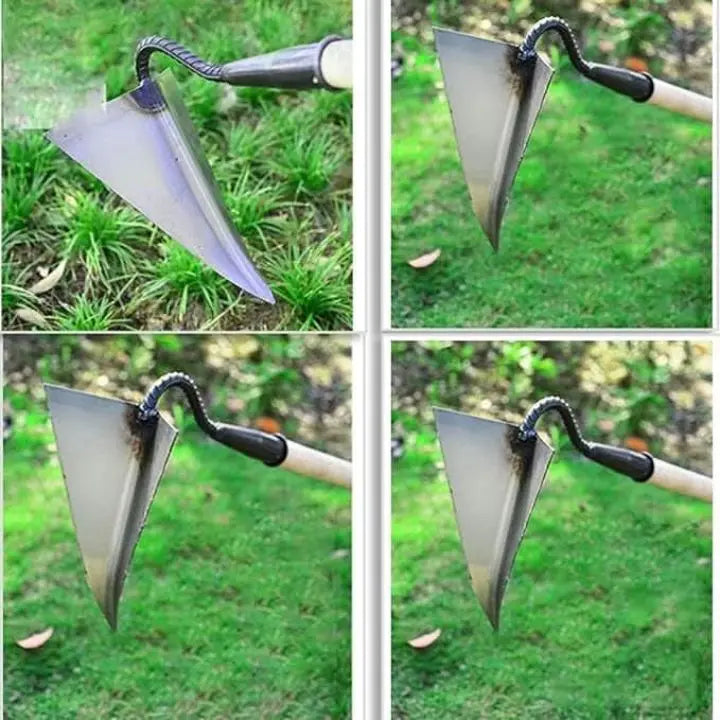 Sikunuo | 2-in-1 Stainless Steel Triangle Weed Remover & Soil Loosener