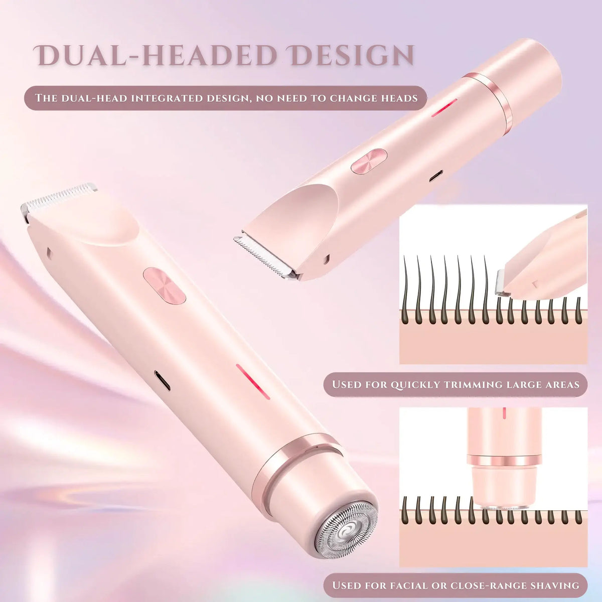 Sikunuo | 2-in-1 Electric Razor for Women with Dual Head Design