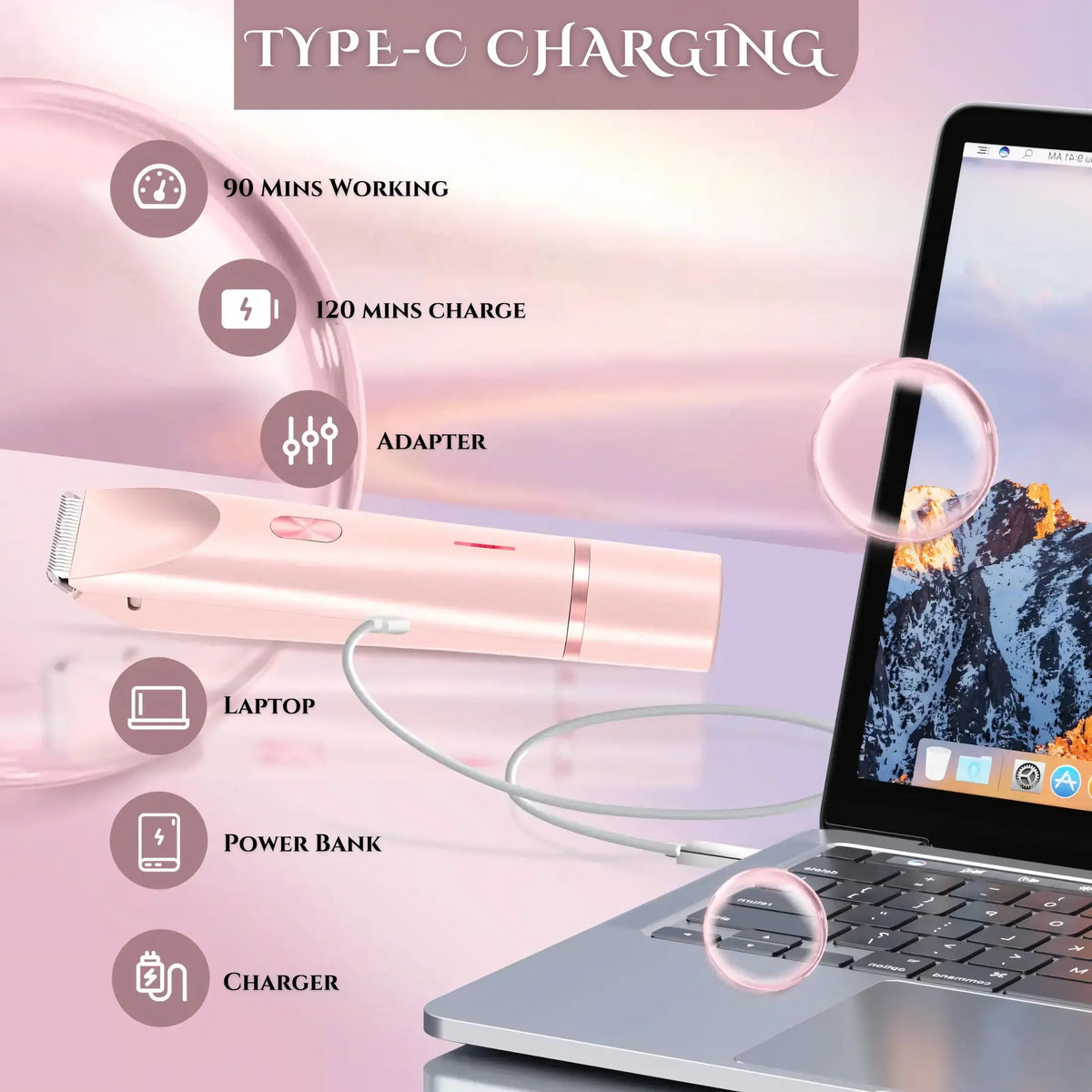 Sikunuo | 2-in-1 Electric Razor for Women with Dual Head Design