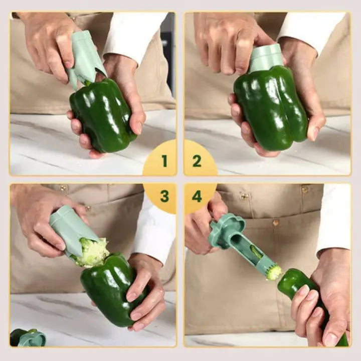 Sikunuo | 2-in-1 Pepper Corer & Vegetable Cutter