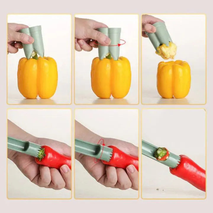 Sikunuo | 2-in-1 Pepper Corer & Vegetable Cutter