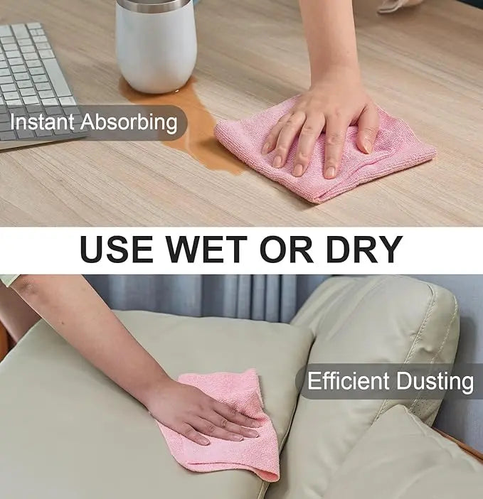 Sikunuo | 20 Piece Reusable Microfiber Cloths on Roll – Lint-Free, Streak-Free & Eco-Friendly
