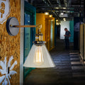 Sikunuo | 1 Light Geometry Wall Mount Light Industrial Brass Finish Clear Glass Wall Lighting Ideas for the Hallway