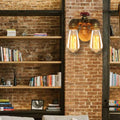 Sikunuo | Curved Pipe Metal Wall Lighting Factory 2 Heads Dining Room Wall Lamp Sconces in Rust with Valve Decoration