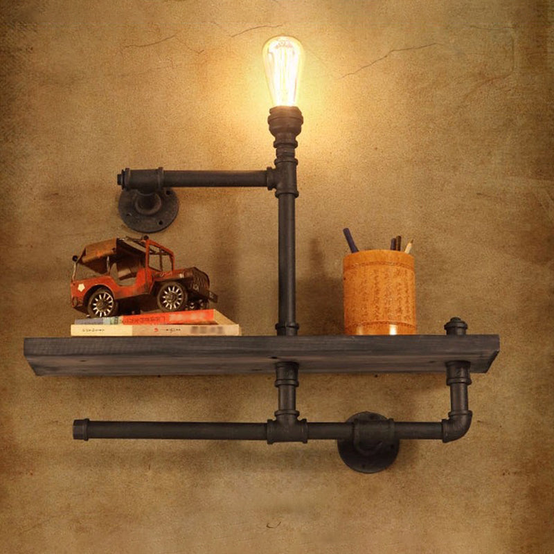 Sikunuo | Metallic Geometry Pipe Wall Lighting Ideas Steampunk Dining Room Wall Mounted Light Fixture in Rust
