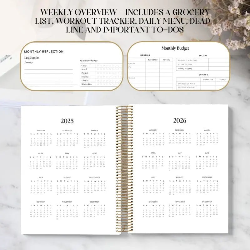 Sikunuo | 2025 Daily Planner with Complete Organization Tools