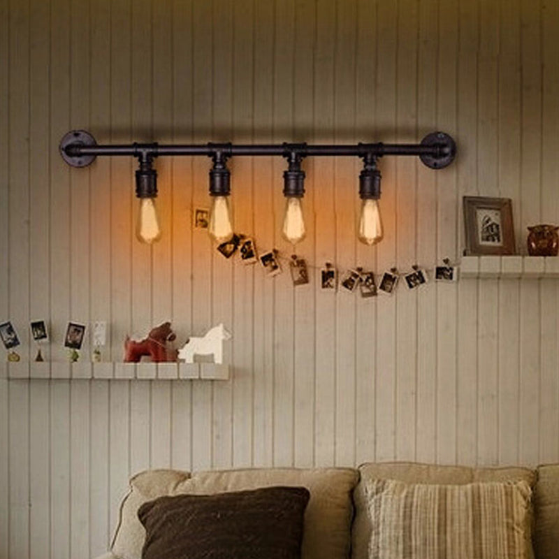 Sikunuo | Ceiling Mounted Iron Wall Fixture Farm Rust Armored Living Room Wall Lighting Fitting