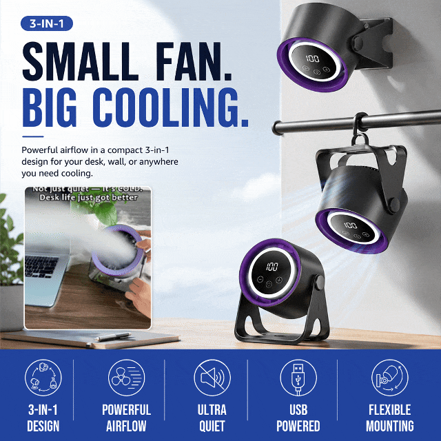 Desktop Digital Display Oscillating USB Circulating Fan