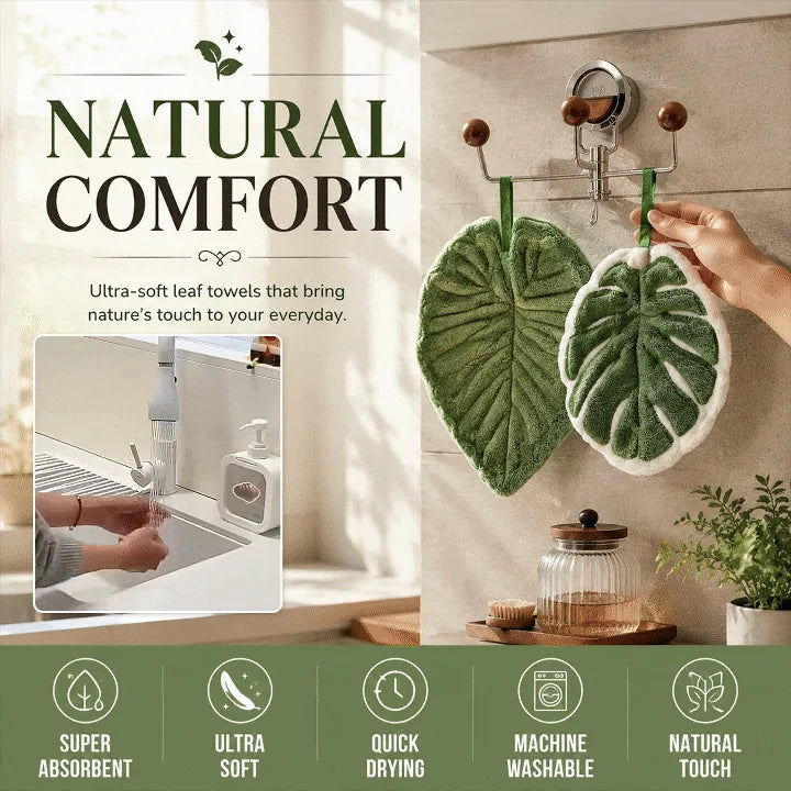 Botanical Leaf Microfiber Hand Towel 6 Pack