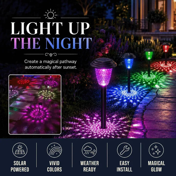 Rainbow Solar Projection Garden Lights – 2 Pack