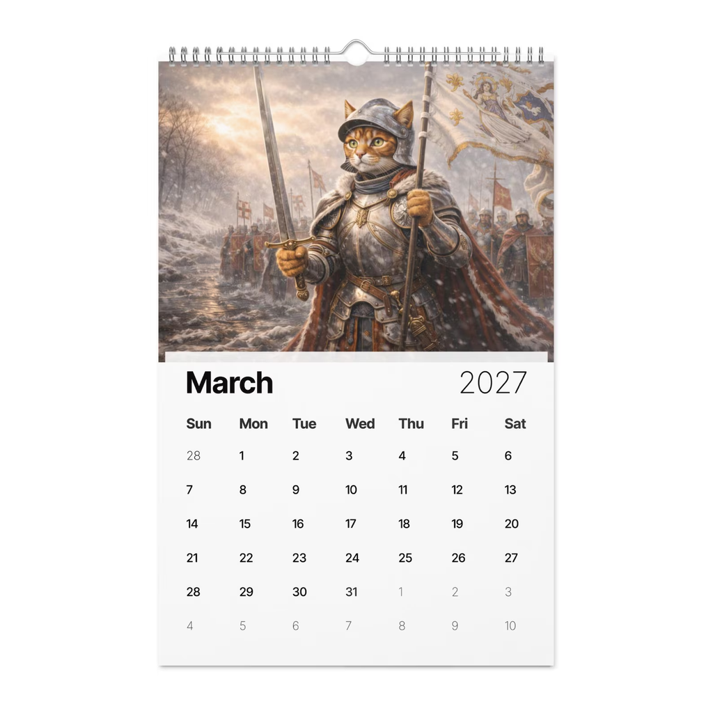 Cats in History 2027 Wall Calendar