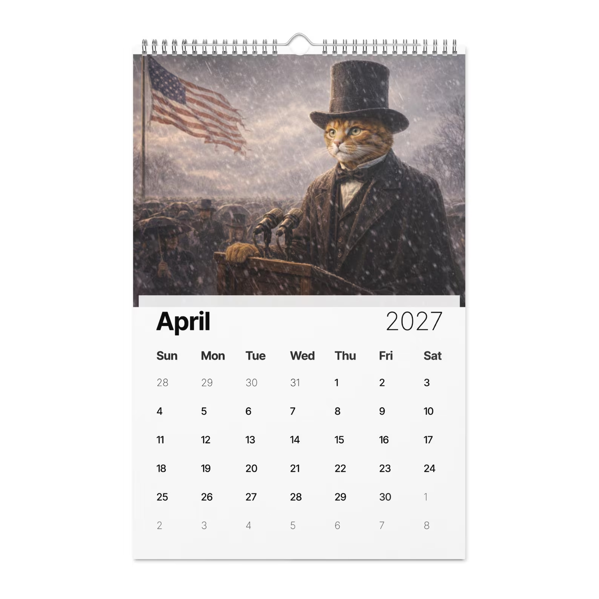 Cats in History 2027 Wall Calendar