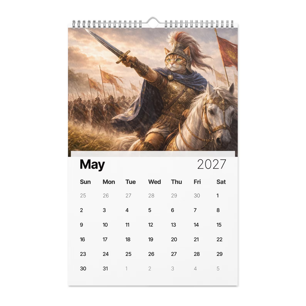 Cats in History 2027 Wall Calendar