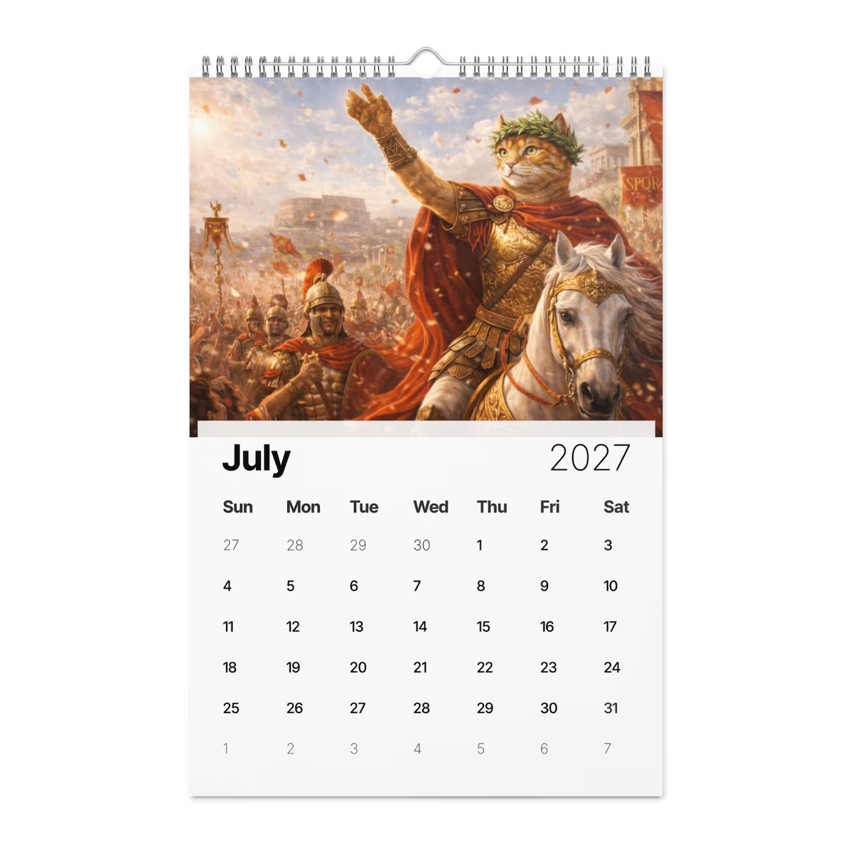 Cats in History 2027 Wall Calendar