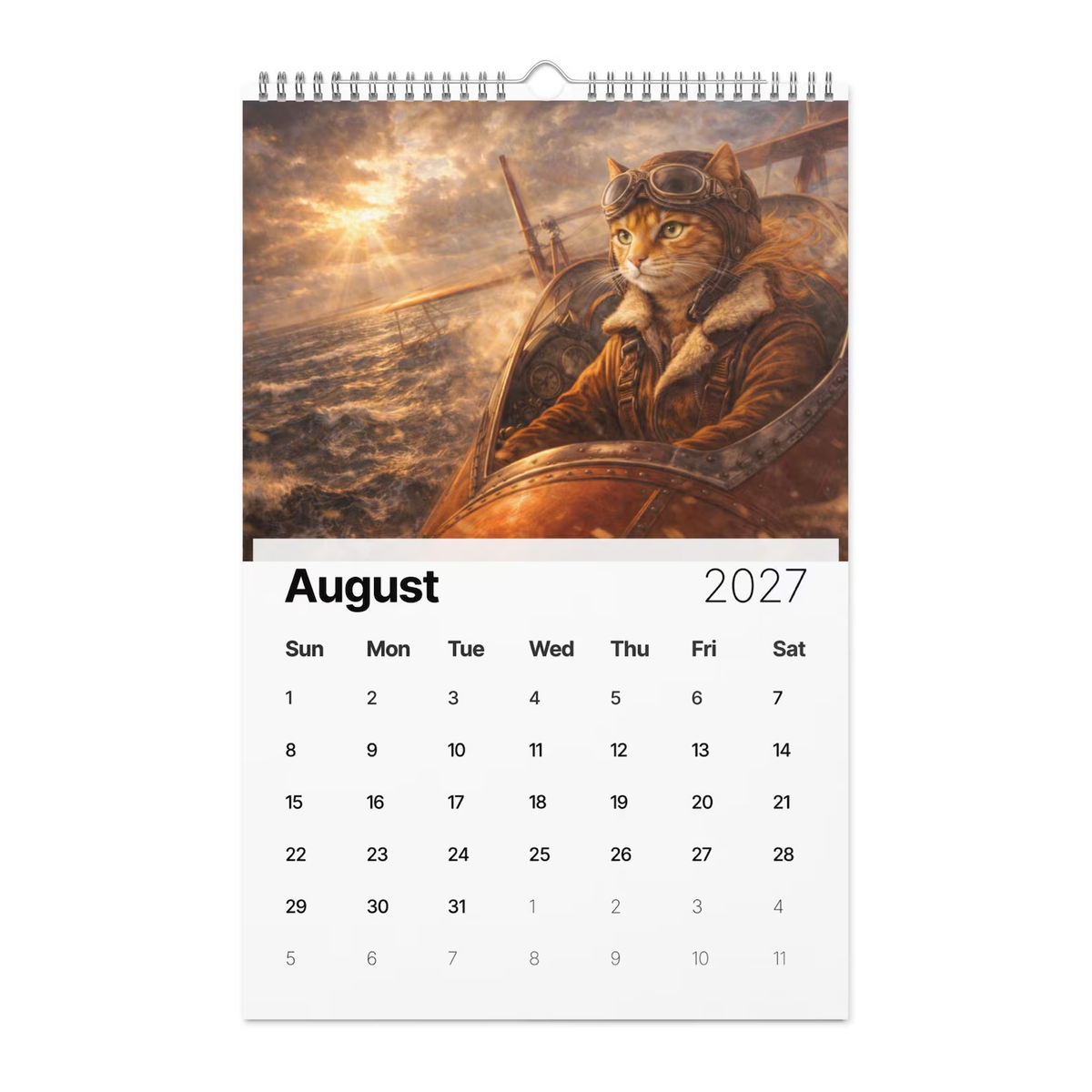 Cats in History 2027 Wall Calendar