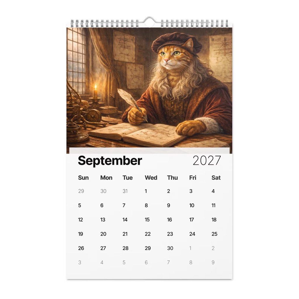 Cats in History 2027 Wall Calendar