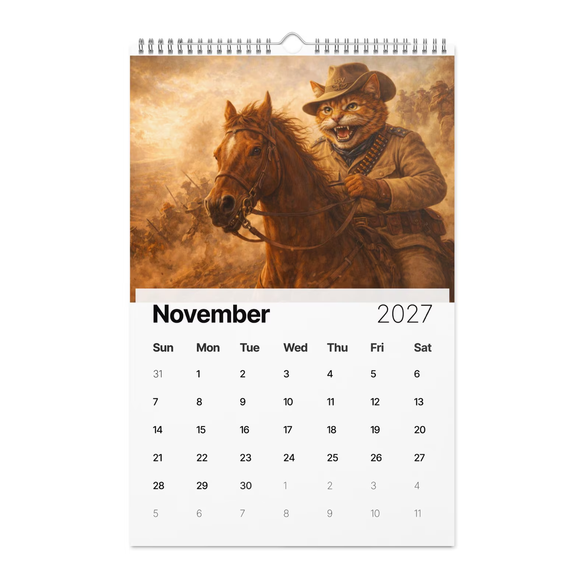 Cats in History 2027 Wall Calendar