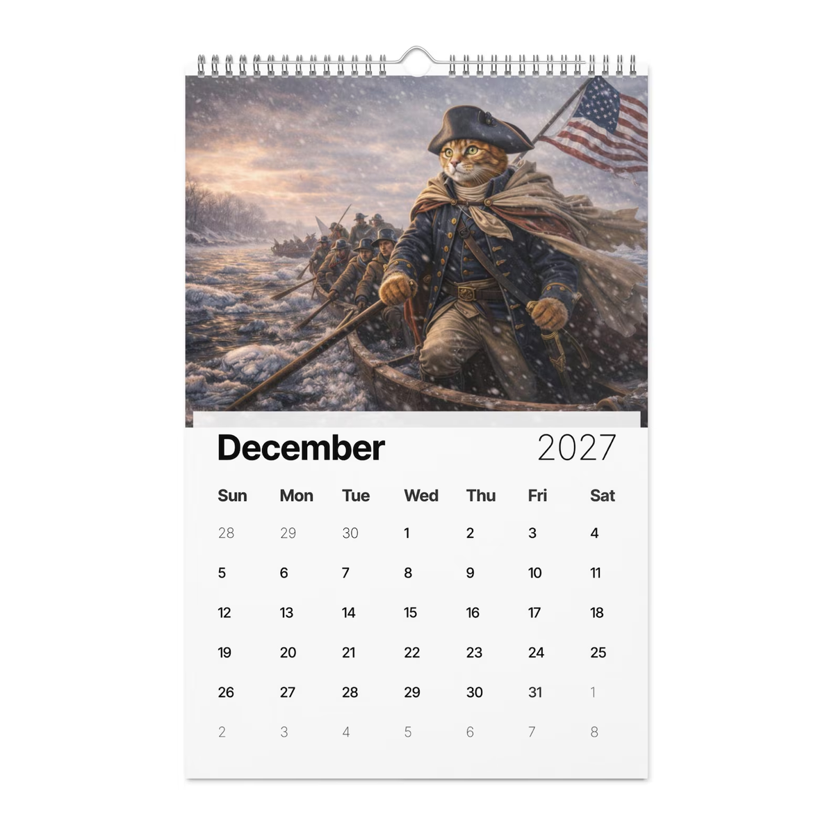 Cats in History 2027 Wall Calendar