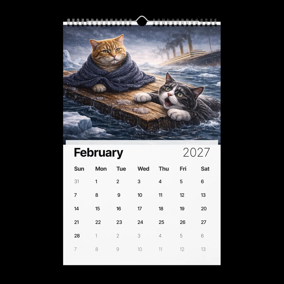 Cats in Movies 2027 Calendar