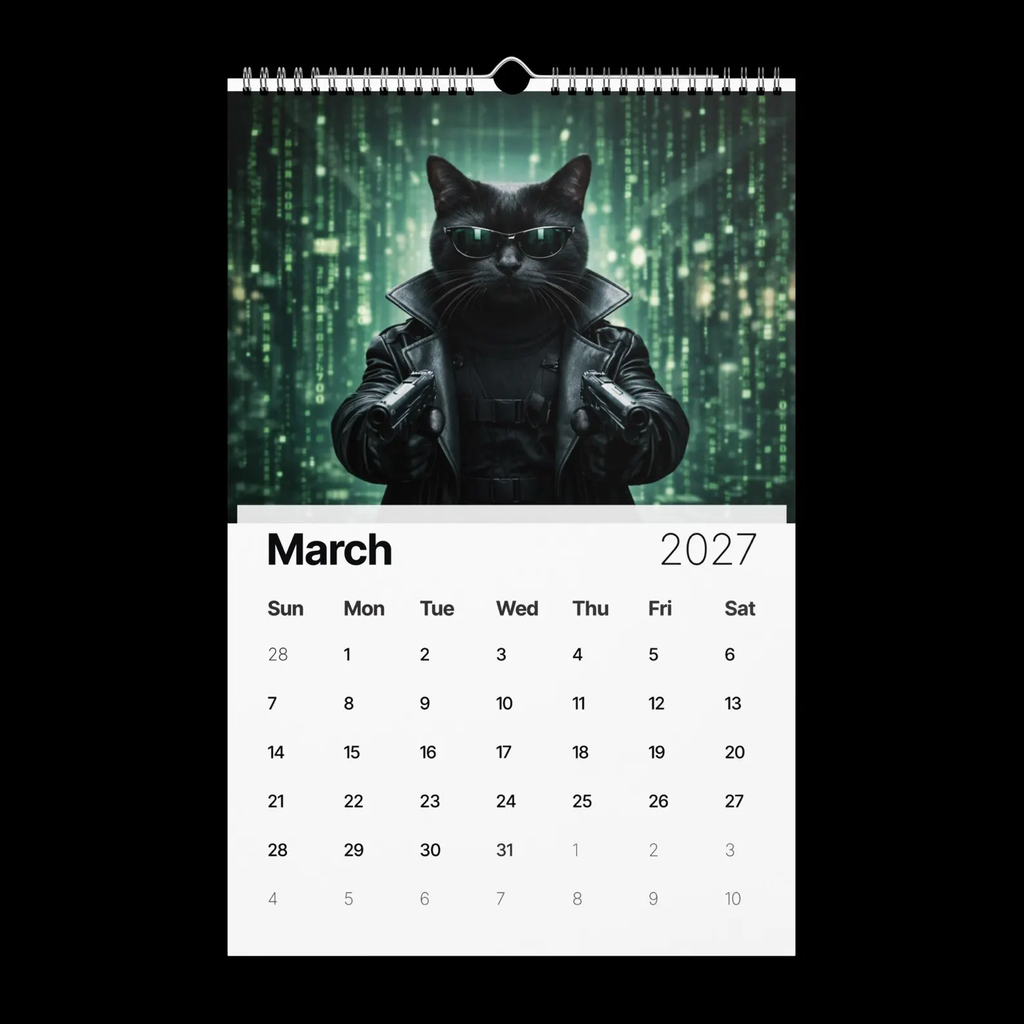 Cats in Movies 2027 Calendar