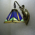 Sikunuo | Trapezium Wall Mount Lamp Fixture Tiffany Bronze Cut Glass Wall Lighting with Mermaid Arm