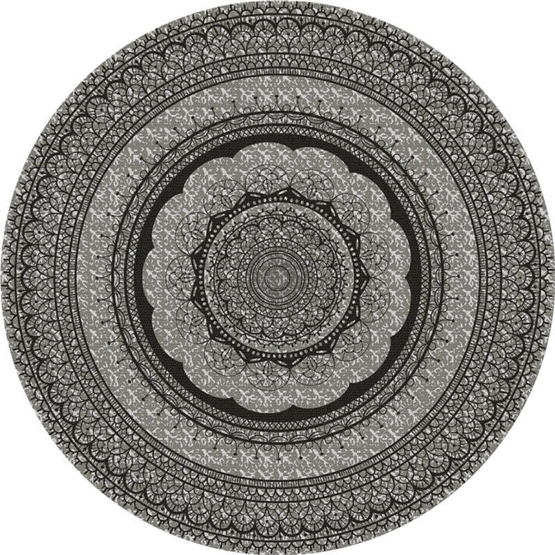 Sikunuo | Exotic Moroccan Carpet Multicolored Floral Pattern Rug Non-Slip Pet-Friendly Stain-Resistant Rug for Home