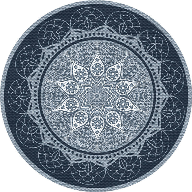Sikunuo | Moroccan Living Room Carpet Multicolored Flower Carpet Polyester Machine Washable Stain Resistant Non-Slip Backing Carpet