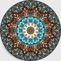 Sikunuo | Multicolored Living Room Carpet Turkish Floral Swirl Rug Synthetic Non-Slip Pet-Friendly Machine Washable Carpet